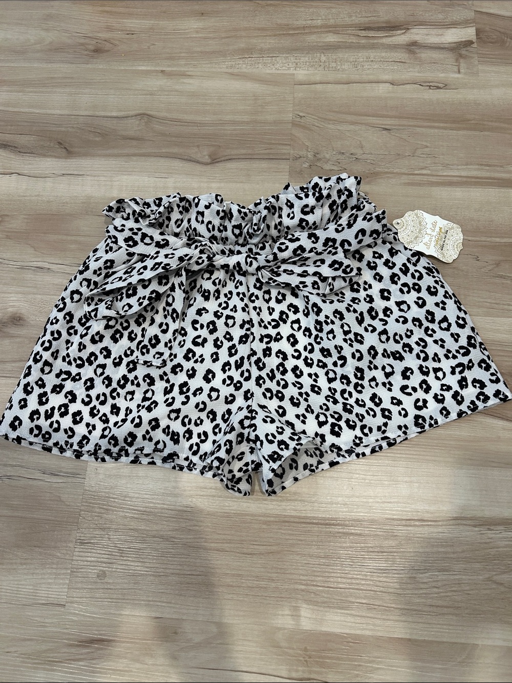 Altar’d State White & Black Leopard Print Shorts